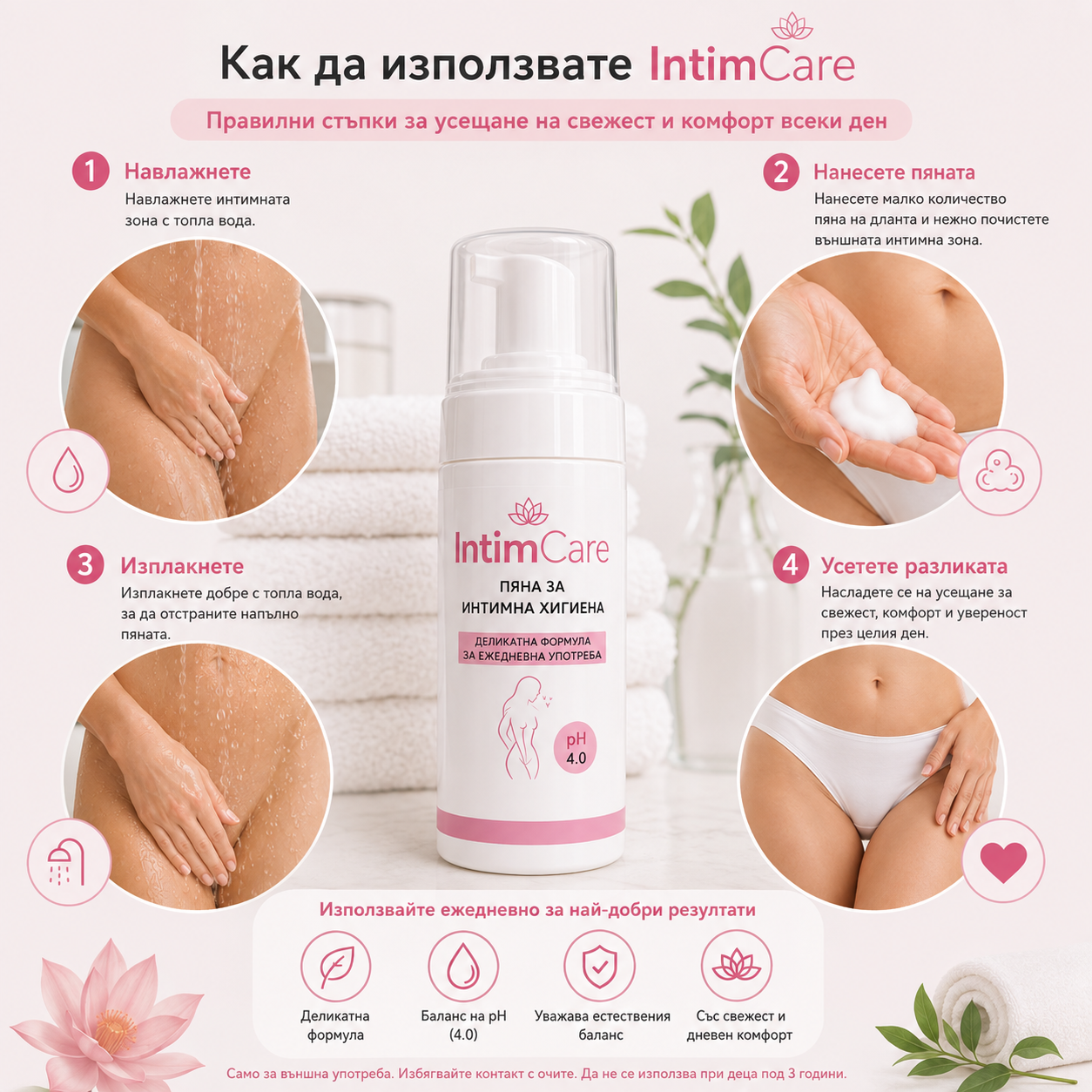 IntimCare Пяна за интимна хигиена