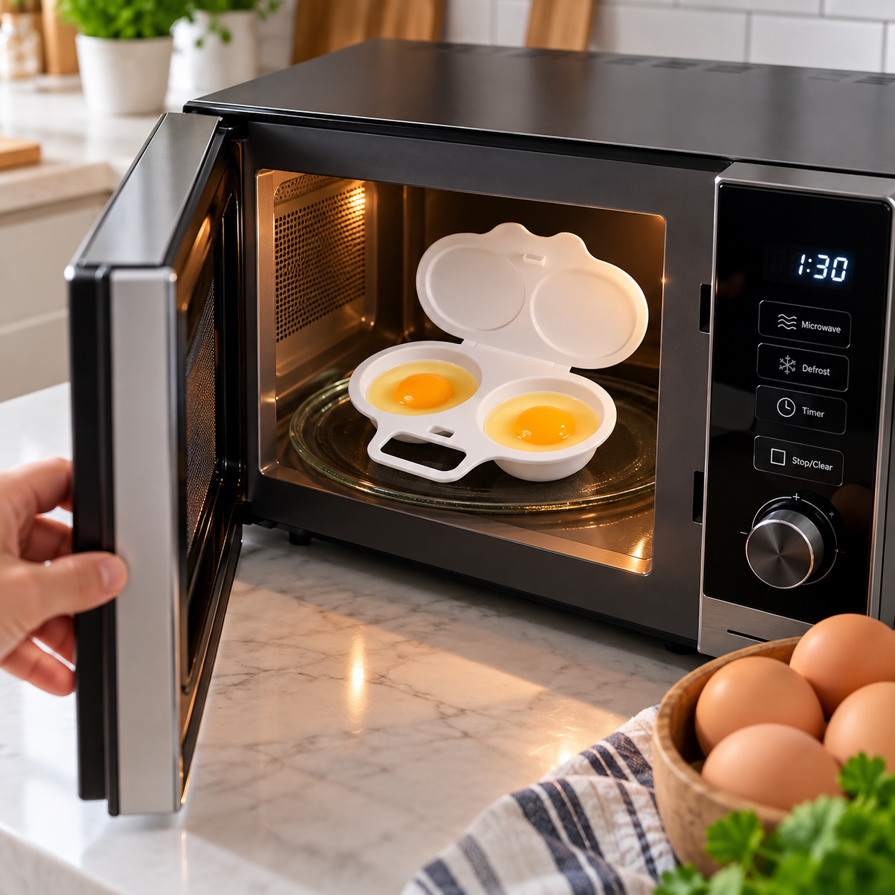 QuickEgg Уред за яйца в микровълнова фурна