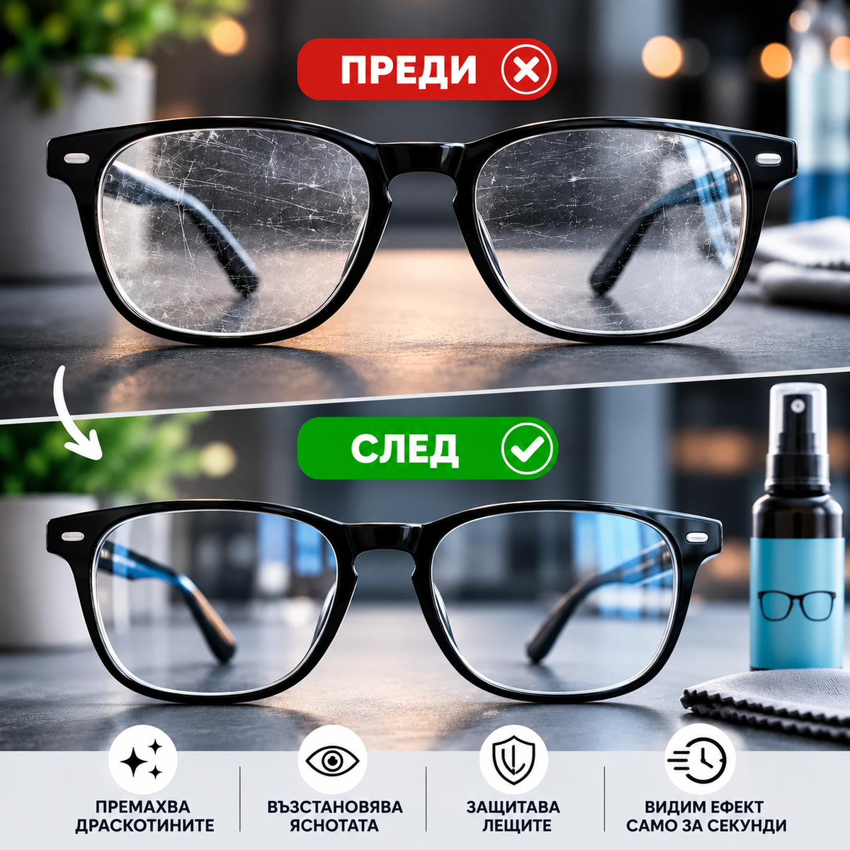 OptiFresh Спрей против драскотини по очилата