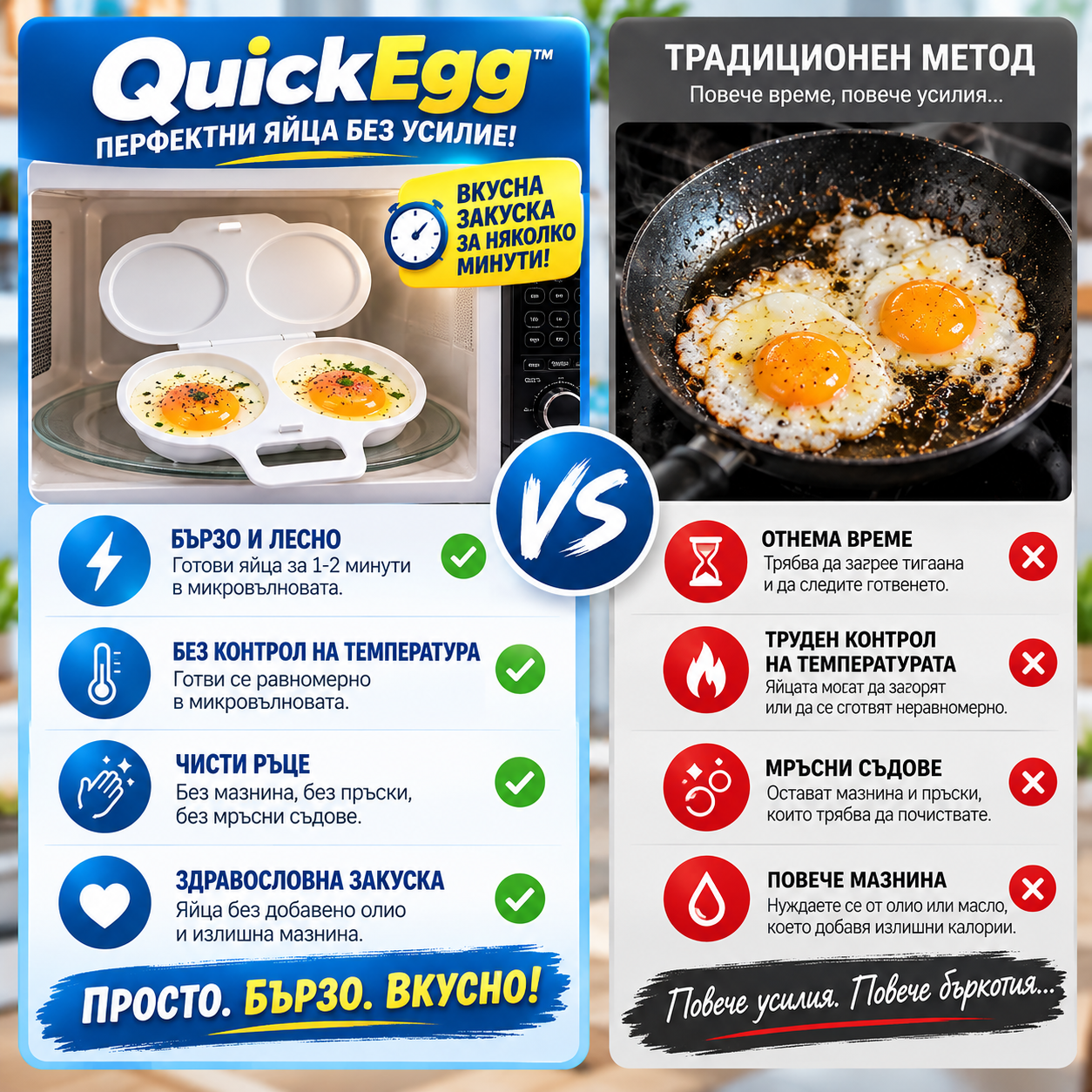 QuickEgg Уред за яйца в микровълнова фурна