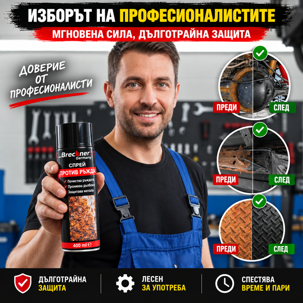 RustGuard Комплект – Спрей против ръжда + Защитни ръкавици