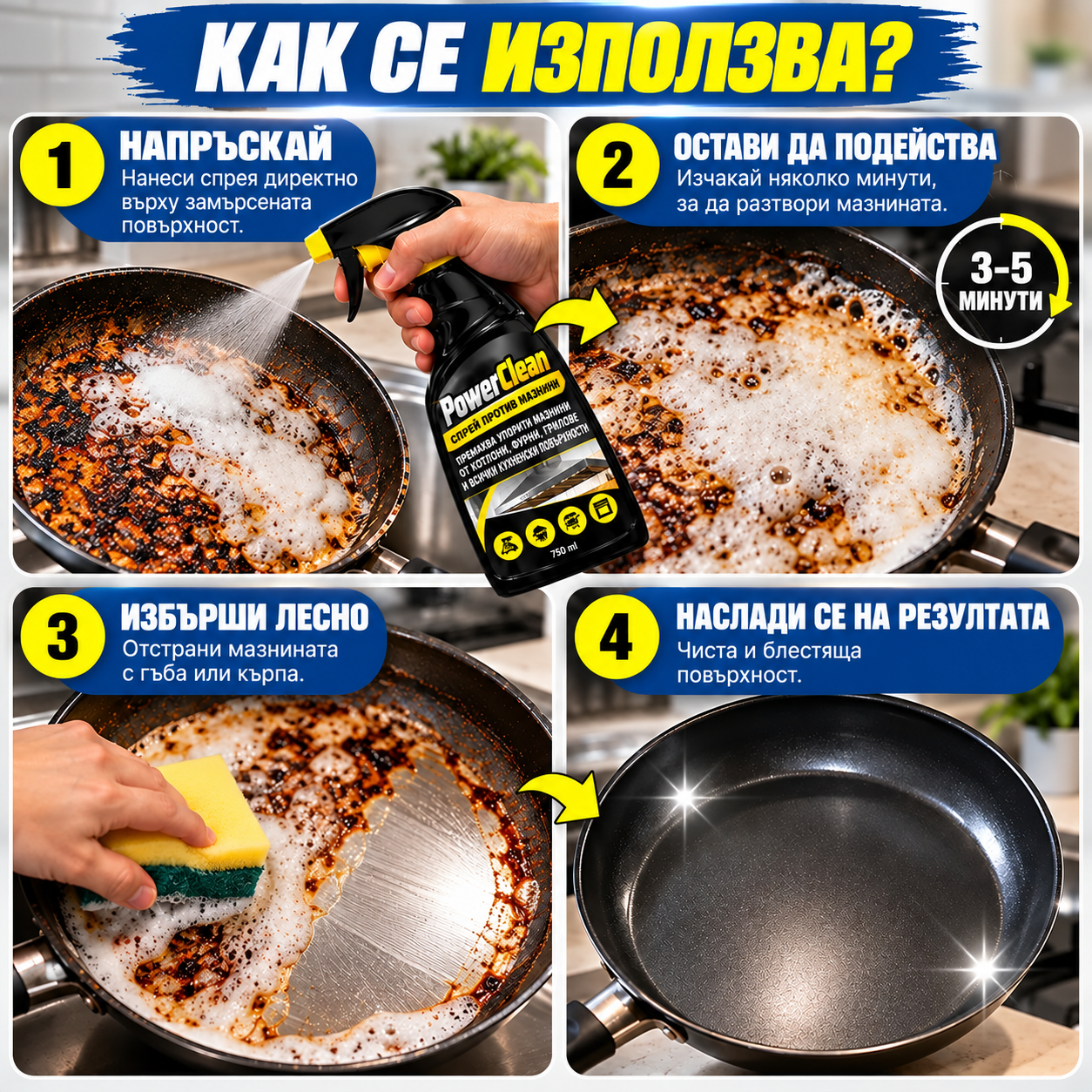 PowerClean Спрей против мазнини